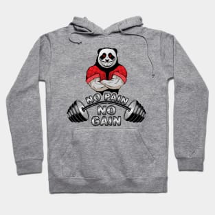 Art barbell and strong evil panda. Hoodie